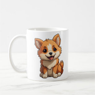 Caneca De Café Ilustração de cão de desenho animado