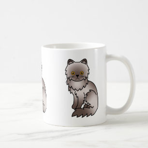 Caneca De Café Ilustração de Cartoon Adorável de Gato Persa Lilac