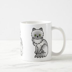 Caneca De Café Ilustração de Cartoon de Gato Persa de Cor Chinesa