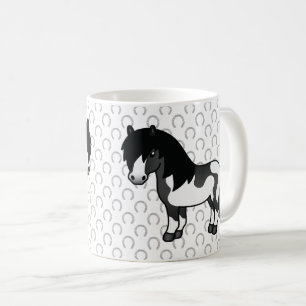 Caneca De Café Ilustração de Cartoon de Pinto Negro Shetland