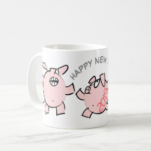 Caneca De Café Ilustração de Cartoon Engraçada Ano de 2019 Mug 1