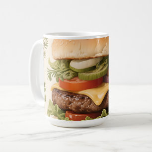 Caneca De Café Ilustração de Cheeseburger Gourmet