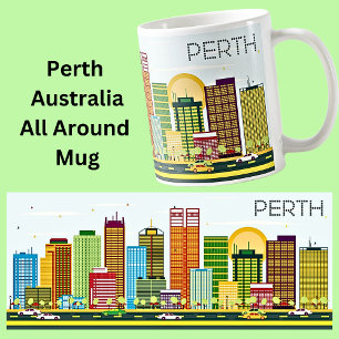 Caneca De Café Ilustração de Cidade PERTH