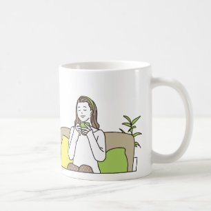 Caneca De Café Ilustração de Citação de Amante de Café Fofo