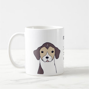 Caneca De Café Ilustração de Citação de Café Engraçado de Cachorr