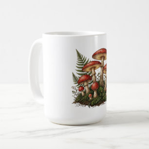 Caneca De Café Ilustração de Cogumelo Fly Agaric Vintage