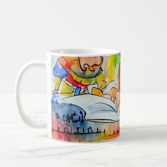 Caneca De Café Ilustração de Contorno de Fadas Quimáticas (Esquerda)