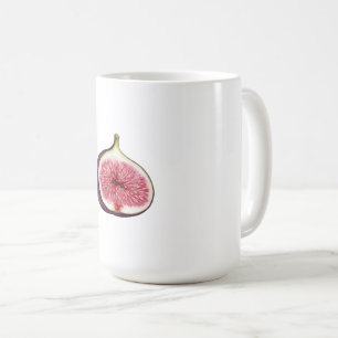 Caneca De Café Ilustração de Corte de Fruta Figo Roxo