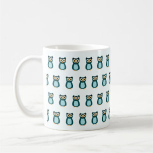 Caneca De Café Ilustração de Coruja Azul
