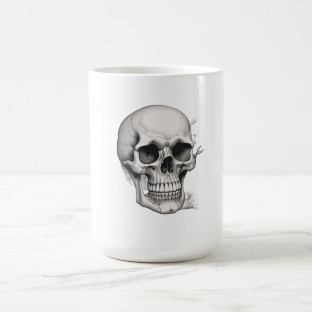 Caneca De Café Ilustração de Crânio (Centro)