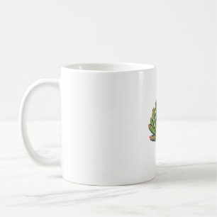 Caneca De Café Ilustração de desenho animado de monstro de cacto