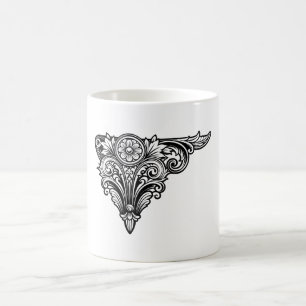 Caneca De Café Ilustração de Design de Canto Decorativo Elegante