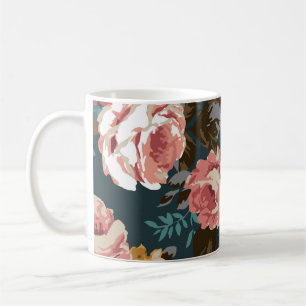 Caneca De Café ilustração de design de flores bonitas, arte, patê
