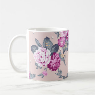 Caneca De Café ilustração de design de flores bonitas, arte, patê