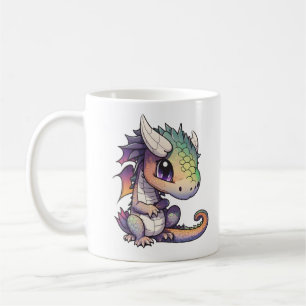 Caneca De Café Ilustração de dragão de desenho animado