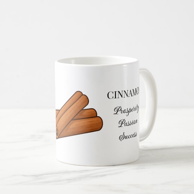Caneca De Café Ilustração de Erva de Canela e Usos (Frente Esquerda)