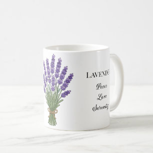 Caneca De Café Ilustração de Erva Lavanda e Usos