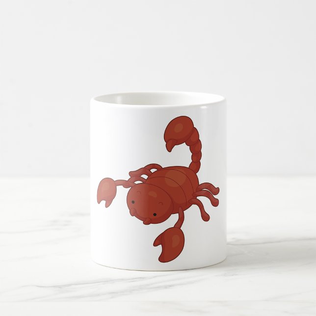 Caneca De Café Ilustração de Escorpião Vermelho (Criador carregado)