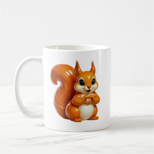 Caneca De Café Ilustração de Esquilo Fofo