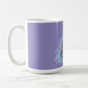 Caneca De Café Ilustração de Fantasia de Água-viva Elegante