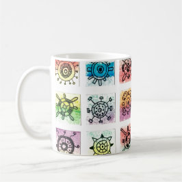 Caneca De Café Ilustração de Formas de Círculos Abstratos Desenho