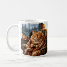 Caneca De Café Ilustração de Gato de Café Aconchegante