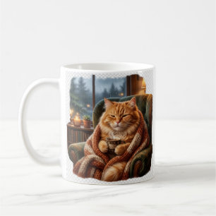 Caneca De Café Ilustração de Gato de Café Aconchegante