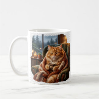 Caneca De Café Ilustração de Gato de Café Aconchegante