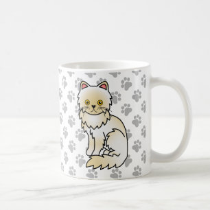 Caneca De Café Ilustração de Gato de Cartoon em Cuta Persa de Cre
