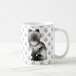 Caneca De Café Ilustração de Gato de Cartoon Persa de Fumaça