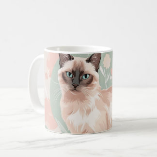 Caneca De Café Ilustração de Gato de Pastel Elegante com Pino de 
