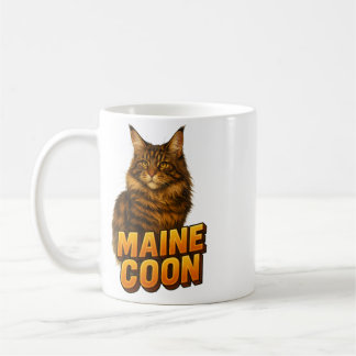 Caneca De Café Ilustração de Gato do Maine Coon