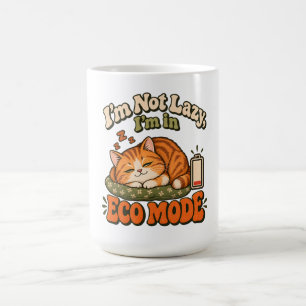 Caneca De Café Ilustração de Gato Engraçado em Modo Eco
