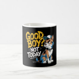 Caneca De Café Ilustração de Gato Engraçado Não Hoje Bom Menino 