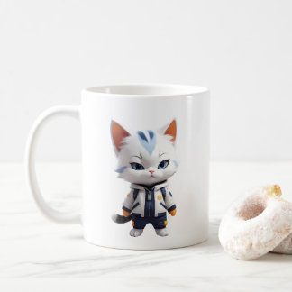 Caneca De Café Ilustração de Gato legal e Adorável