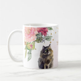 Caneca De Café Ilustração de Glitter Dourada de Glitter Girl Pers