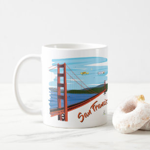 Caneca De Café Ilustração de golden gate bridge San Francisco