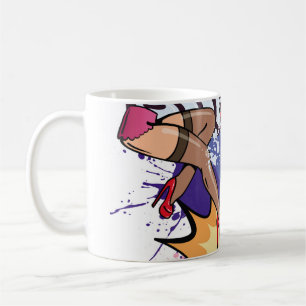 Caneca De Café ilustração de grafite com letras de grafite de rua