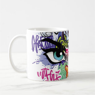 Caneca De Café ilustração de grafite com letras de grafite de rua
