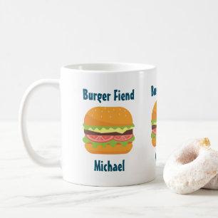 Caneca De Café Ilustração de Hamburger de Fim de Burger Personali