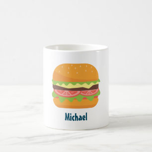 Caneca De Café Ilustração de Hamburger Personalizada