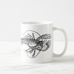 Caneca De Café Ilustração de lagosta vintage