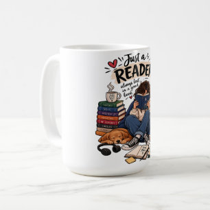 Caneca De Café Ilustração de Leitor de Livros Aconchegante