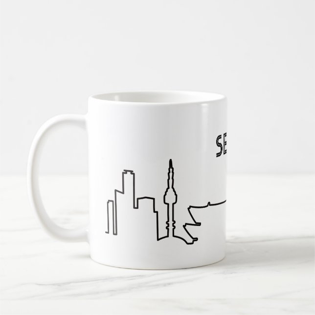 Caneca De Café Ilustração de linha Seul (Esquerda)