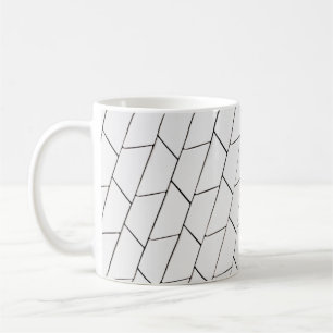 Caneca De Café Ilustração de linhas brancas e pretas