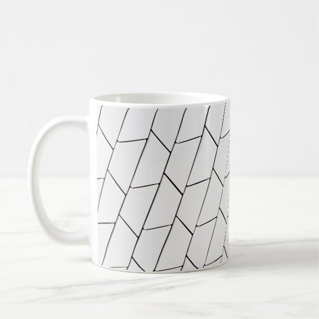 Caneca De Café Ilustração de linhas brancas e pretas (Esquerda)