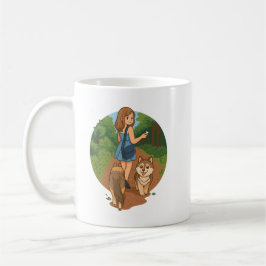 Caneca De Café Ilustração de mãe de cachorro fofo passeando com c