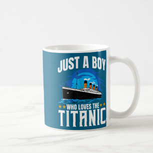 Caneca De Café Ilustração de Menino Ama Titanic