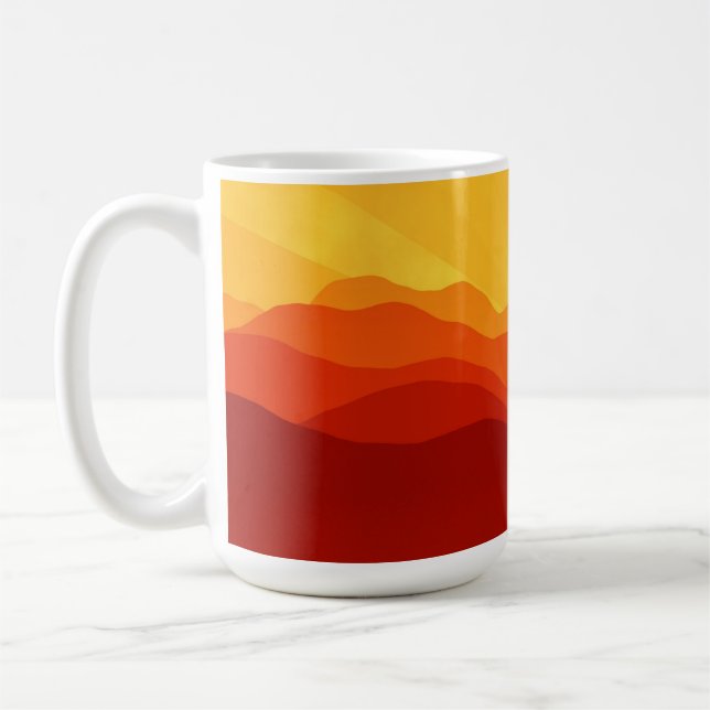 Caneca De Café Ilustração de Montanhas Sunset-15662 (Esquerda)