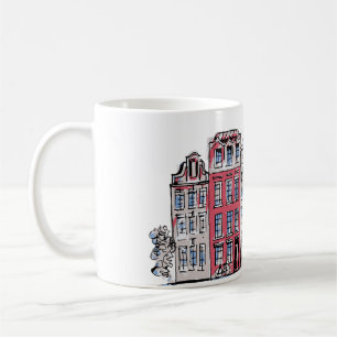 Caneca De Café Ilustração de Mug de Edifícios de Amsterdã